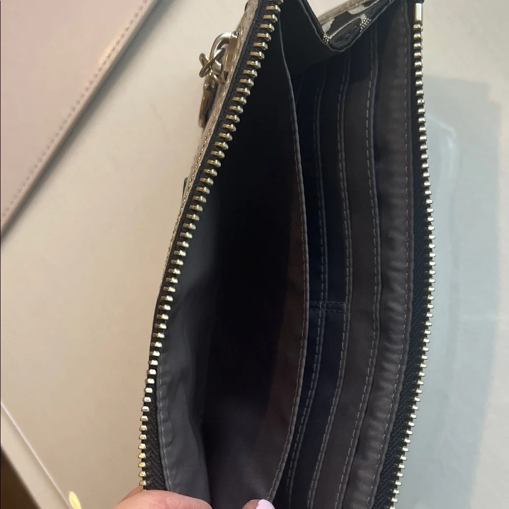 Coach Poppy Black and Silver Signature Wristlet - Picture 6 of 12